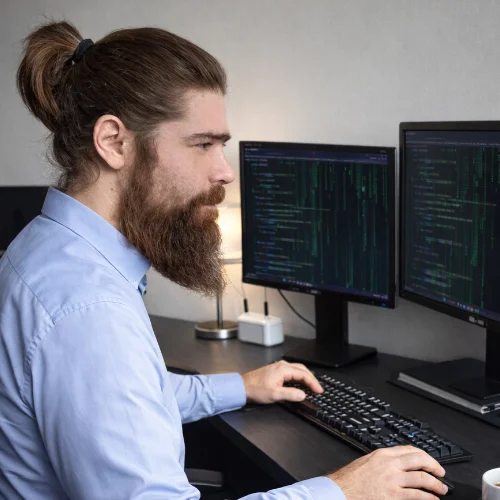 Charles Costagliola at his workstation