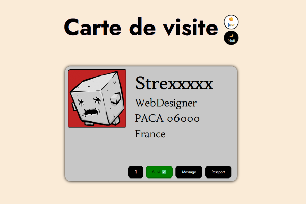 Carte de visite, interactive