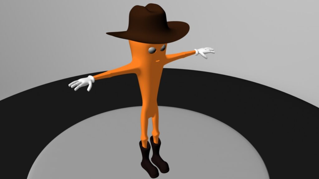 Personnage carotte 3D Idle pose