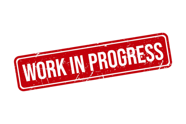 affiche de travail en cours